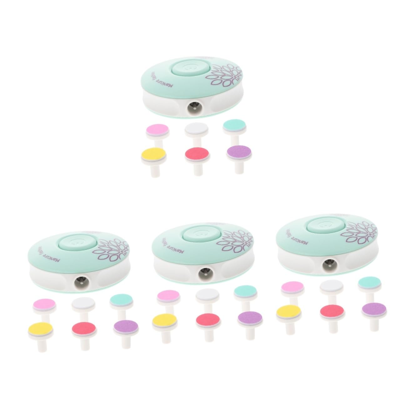 FRCOLOR 4sets Elettrico Per Unghie Per Adulti Trimmer Elettrico Per Manicure Con Testine Abrasive Intercambiabili Kit Completo Da Sicuro e Facile Da Usare