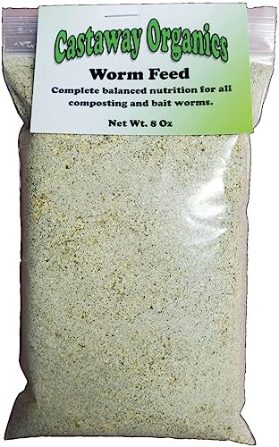 Castaway Organics Worm Food for All Composting and Live Bait Worms, Red Wigglers, Nightcrawlers (8 Ounce)