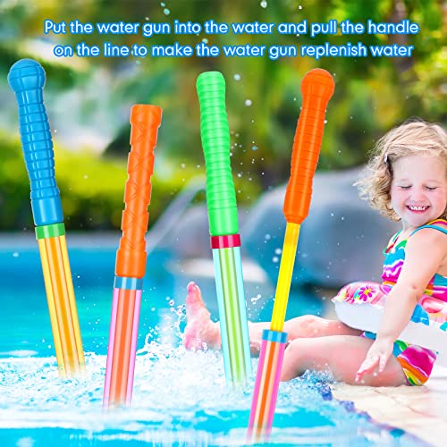 Wettarn 48 Pcs 25" Crayon Water Guns Bulk Long Range Tube Squirters Suction Gun Big Water Shooters Beach and Pool Toys for Summer Pool Party Game Favors Girls Adults Boys by Wettarn - Image 5