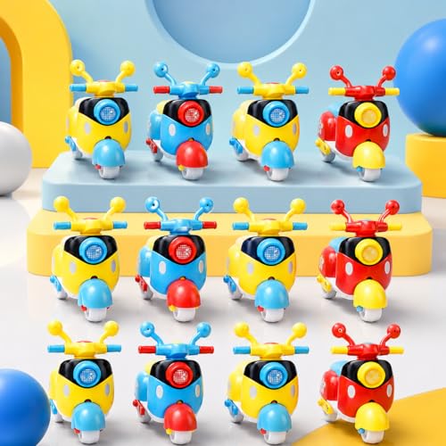 Image of Toy Imagine Kids Scooter Toy Set - Pack of 12 Pull Back Scooties | Perfect Birthday Return Gifts, Party Favor Toys, Colorful Gift Set for Boys & Girls