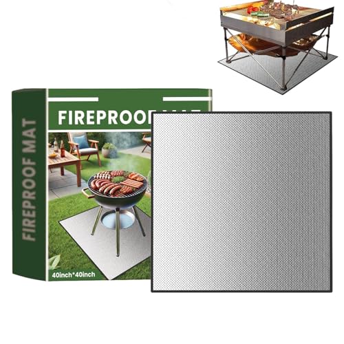 Alfombrilla para parrilla, debajo de la alfombrilla para parrilla | Alfombrilla reutilizable para parrilla | Alfombrilla impermeable para barbacoa al aire libre, alfombrilla ignífuga para césped