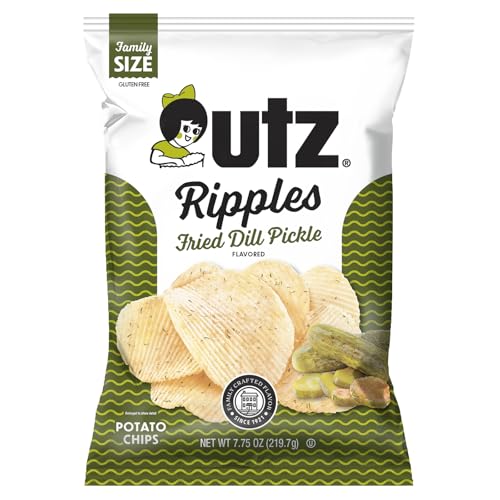 Utz Dill Pickle Rippled Potato Chips, 7.75 oz