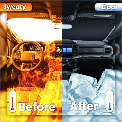 Image of Car Front Windshield Sun Shade for Toyota Prius 2023 2024, Car Window SunShades Shield Cover Sun Visor Protector with 240T Reflective Fabric UV & Sun Heat Protection Accessories