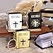 FREESOOTH Mini Bible Keychain, Tiny Miniature Real Bibles Key Chains for Handbag Pendant Charms Gift with Magnifying Glass
