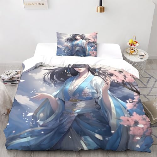 Housse de couette dessin animé 3D infroissable avec fermeture éclair