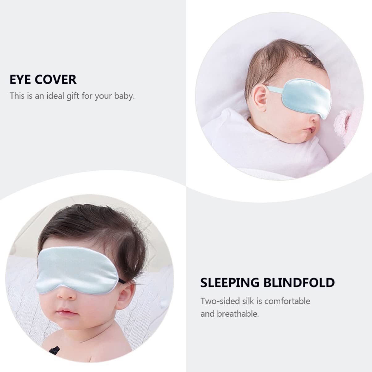 FRCOLOR 5St Brille Auge Seide Schläfer Blackout sensorisch eye mask eyemask eyepatch für Schlafmaske für Neugeborene Schlafmaske für Babys Sky-blue