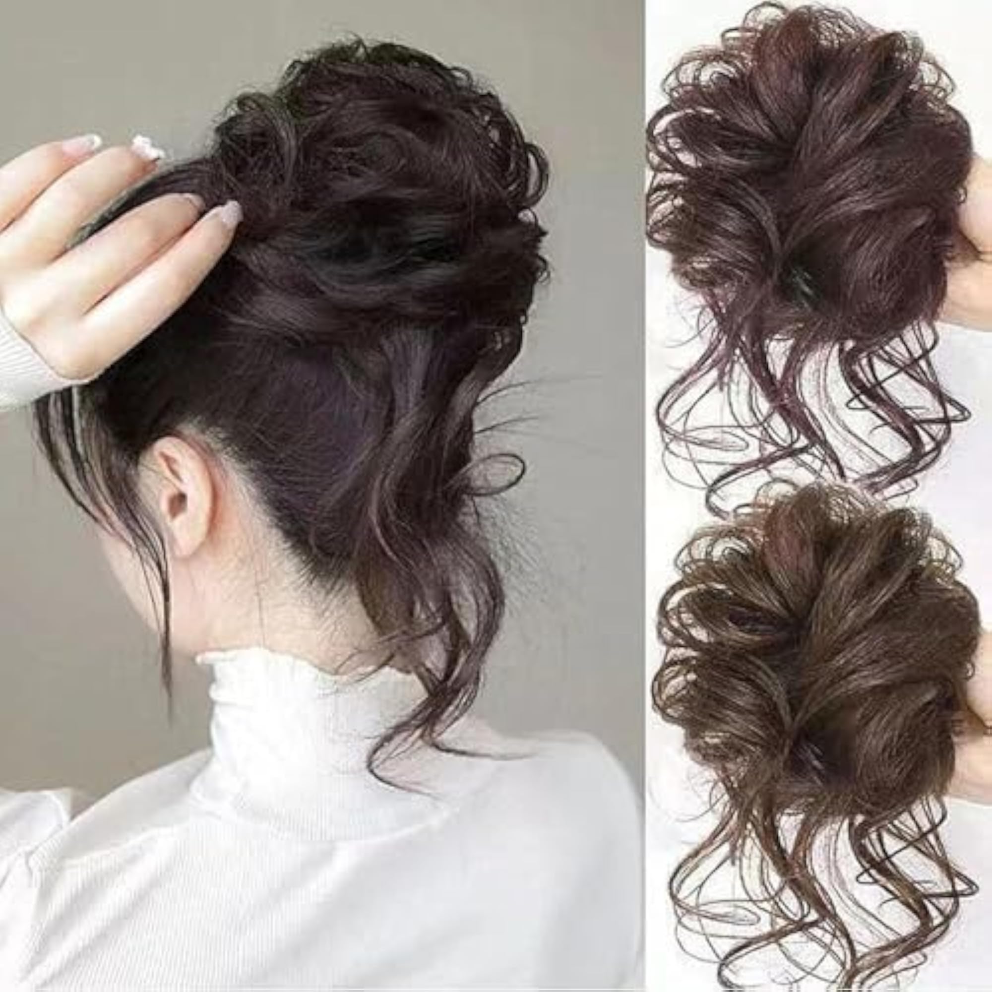 Elastic Tousled Bun Scrunchies for Women & Girls