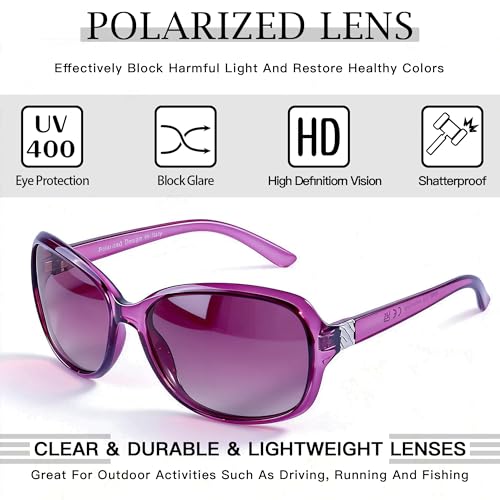 Image of SIPHEW Polarized Sunglasses for Women | UV400 Protection | Vintage Sun Glasses,Wraparound Shade,Lightweight & Comfortable,Big Sunnies eyewear,Driving,Outdoors
