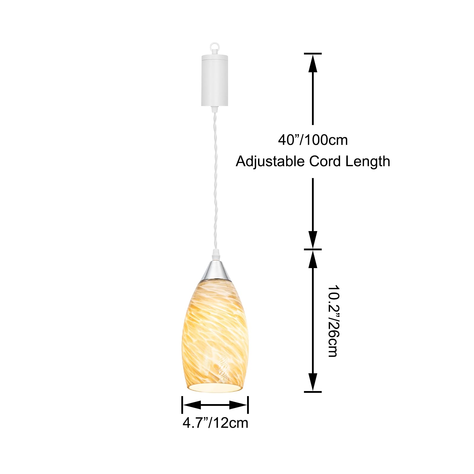 Dimmbare Hängelampe mit Batterie Innen,2er-Pack Glas Hängeleuchte Batteriebetriebene Lampe, Pendelleuchte ohne Strom Stromanschluss für Küche Nachttischcafé,TB3232-F