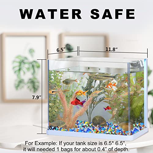 Image of Keedolla Colorful Clear Sea Glass Pebbles Aquarium Gravel Fish Tank Rocks Small, Irregular Glass Gems Stones Beads Marble Pebbles Rock Sand for Garden|Vase Filler|Fish Turtle Tank Decorations