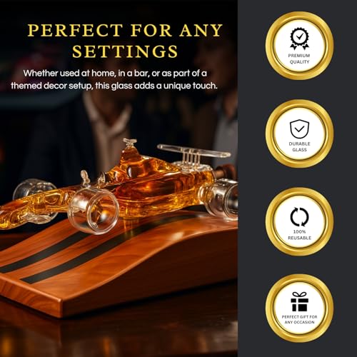 Image of F1 Racecar Whiskey Decanter - 8.12oz - Scotch, Bourbon, Liquor Decanter for Car Lovers, Formula 1 One, Racing Enthusiasts - Unique Whisky Car Bottle, Gift for Men, Barware Decor, Novelty for Home Bar