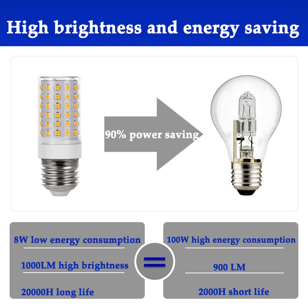 Paquete de 2/10 Bombillas LED E27 de 10 W, luz Blanca 6500 K, Equivalente a incandescente de 100 W, 1000 LM, no Regulable, sin Parpadeo, Bombillas de maíz de bajo Consumo para iluminación
