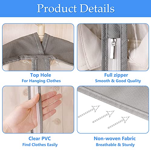 Garment bags Suit cover bags for hanging clothes 100cm, Moth Proof Dress Bag Covers Damp-proof Suit Storage Bag Clothes - Image 4