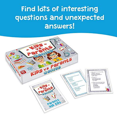 Kids vs. Parents Genius Family Card Game - Fun Quiz for Ages 7+, Multicolor, 11 cm x 17 cm x 3 cm - Image 4