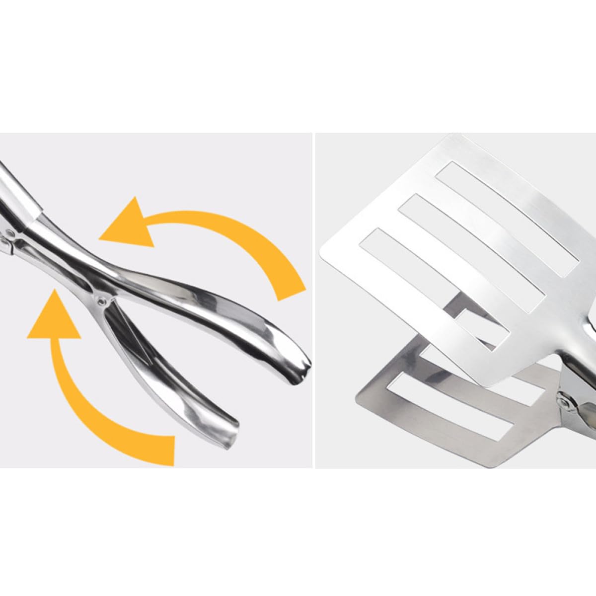 Pinzas Diseño Ranurado Cabeza Cuadrada de Acero Inoxidable para Servir para Drenar Grasa Resistentes al Calor para Barbacoa y Cocina en Hotel o Fiesta