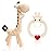 SHARE&CARE Christmas Silicone Giraffe Baby Teether Toy with Storage Case, for 3 Months Above Infant Sore Gums Pain Relief, Valentine\'s Festive Baby Teething Toys, Women Gift for Mom, Wife, Her (Cream)