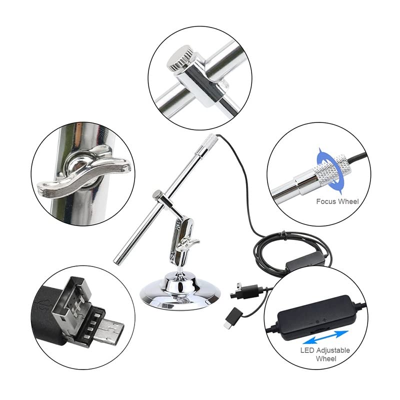 Lab Microscope Replacement Parts Digital USB Microscope Inspection Magnifier Camera Built-in 8 LED Lights image 3