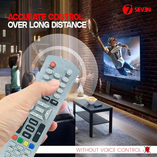 Image of 7SEVEN Silver Dish TV Remote Control Compatible with All Dish TV SD /HD DTH with Recording Set Top Box
