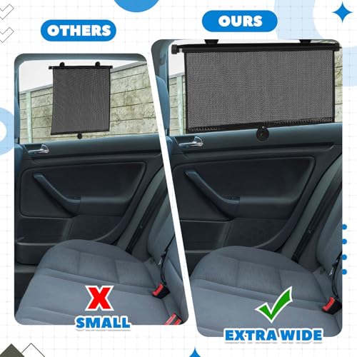 Blossound 2 Pack Retractable Car Window Shades