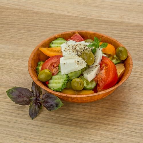 Elsjoy 8 Pack Wooden Woven Salad Bowl, 8 Inch Stackable Round Wood Serving Bowl, Rustic Mixing Bowl for Salad, Fruits, Vegetables, Natural Birch Wood by Elsjoy - Used condition - Image 4