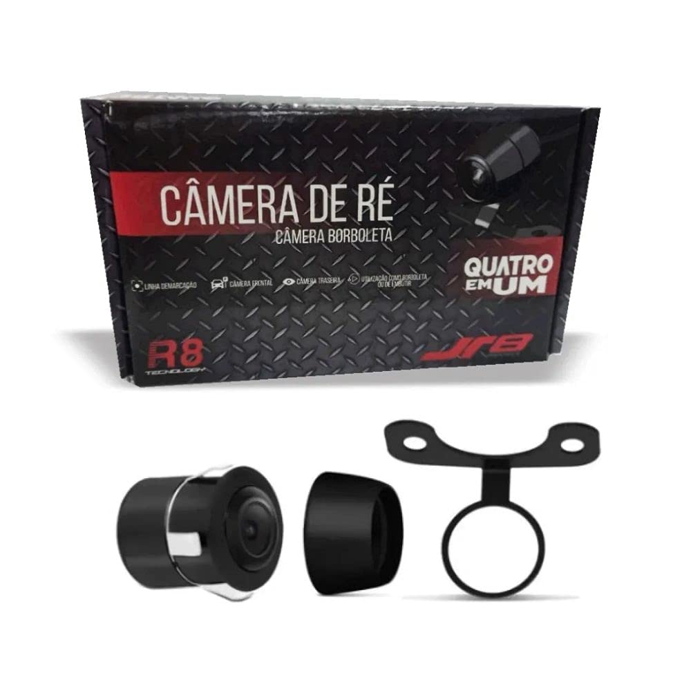 Câmera de Ré Colorida Automotiva Borboleta 4 em 1 JR8 - XD-021