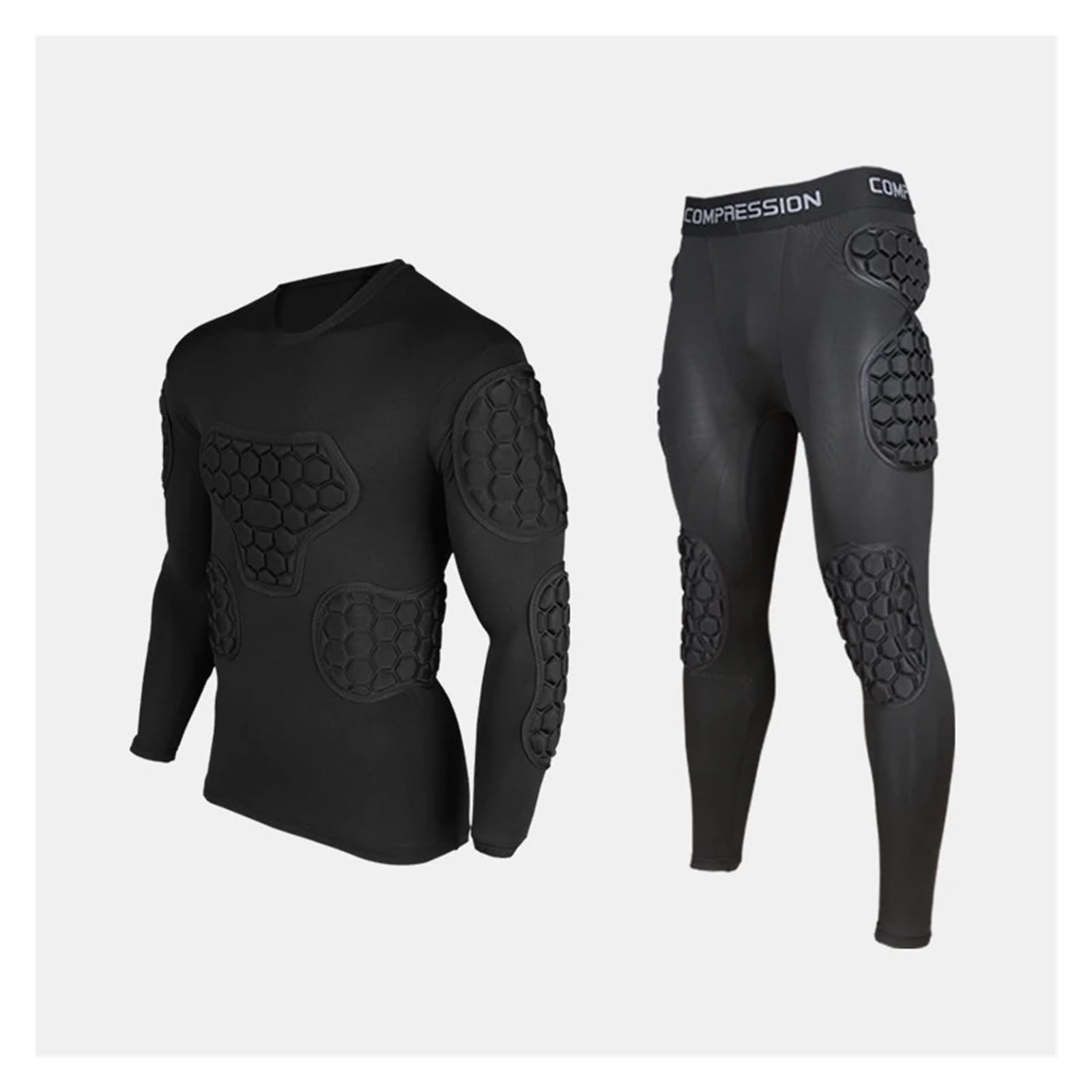 Camiseta de fútbol Acolchada Pantalones de Entrenamiento Portero Rugby for Hombre, con Rodilleras, Chaqueta y protección for físico