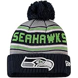 New Era Youth Gray/College Navy Seattle Seahawks Declare Cuffed Knit Hat with Pom