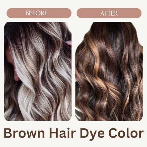 Image of Fruit Vinegar Hair Dye Color for Both Men, Women, Natural & Ammonia Free Color Dye (Black, A /B 100 Ml) (Brown -1, Color + Devloper)