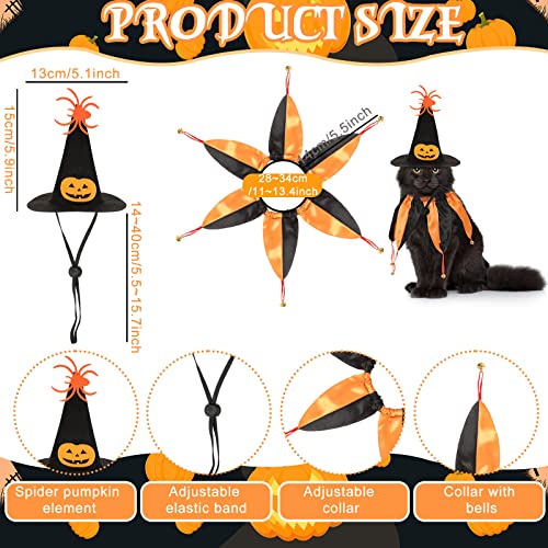 4 pcs halloween cat witch costumes witch cat hats and collars with bells funny wizard costumes cat halloween apparel accessories for small dogs and cats halloween party cosplay decorations supplies 2 4 pcs halloween cat witch costumes witch cat hats and collars with bells funny wizard costumes cat halloween apparel accessories for small dogs and cats halloween party cosplay decorations supplies - image 3