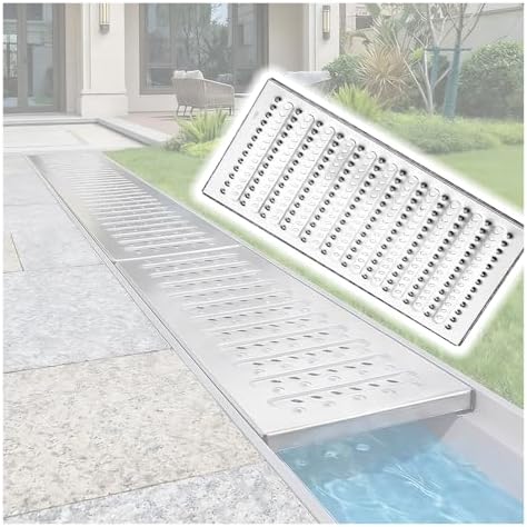 304 Stainless Steel Outdoor Drain Grate Cover - Heavy-Duty Anti-Slip Sewer Grate for Kitchen, Balcony, Garden, and Sidewalk Drainage Solutions