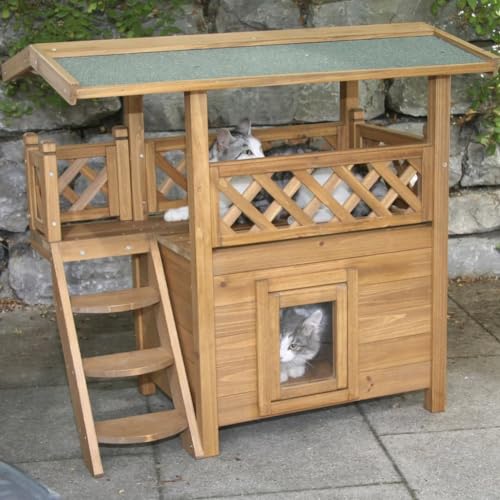 Kerbl Katzenhaus Lodge, 77 x 50 x 73 cm, 82790, Holz/Braun