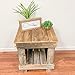 Del Hutson Designs - Rustic Barnwood End Table, USA Handmade Reclaimed Wood (Natural)
