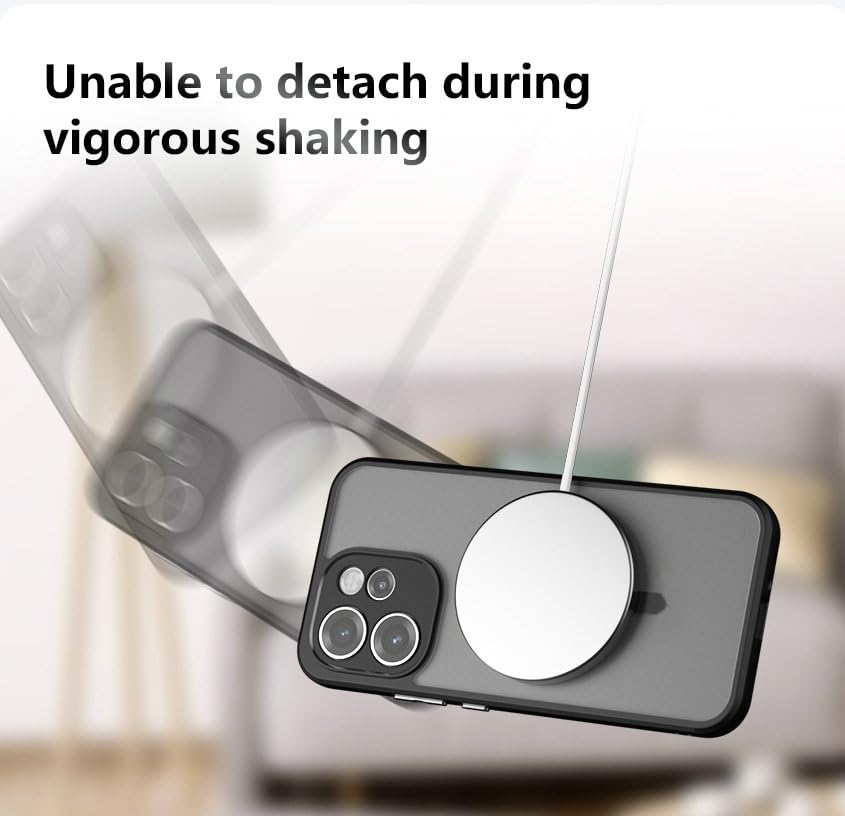 Image of Compatible with Oppo Reno 13 FS Case Cover,Compatible with Oppo Reno13 F 5G CPH2699 Built-in 360Rotating Magnetic Mount Matte Translucent Phone Protective Case Black
