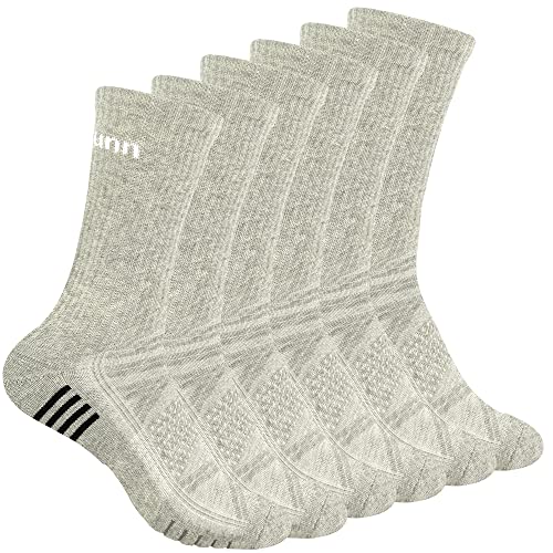 Fasefunn Lot de 6 paires de chaussettes de randonnée en coton pour homme - Taille 39-40 - 6 paires - Gris - Taille L Cover