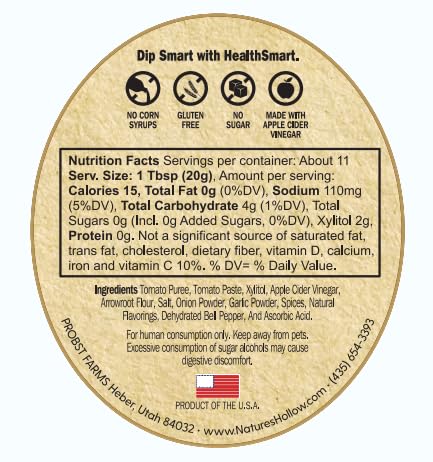 Miniatura 3 de Nature's Hollow HealthSmart Ketchup sin azúcar Ketchup sin azúcar añadido, bajo en calorías, keto, sin gluten, ketchup bajo en sodio, botella de