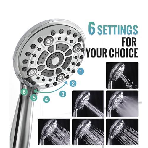 Image of SR SUN RISE Shower Faucet - 10 Inch Multifunctional High Pressure Shower Head System with Handheld Shower Head Fixtures - Valve Included - Polished Chrome