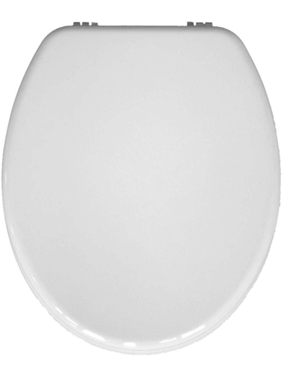 ADOB 87002 Toilet seat with Adjustable Metal Hinges - White with Wooden core.