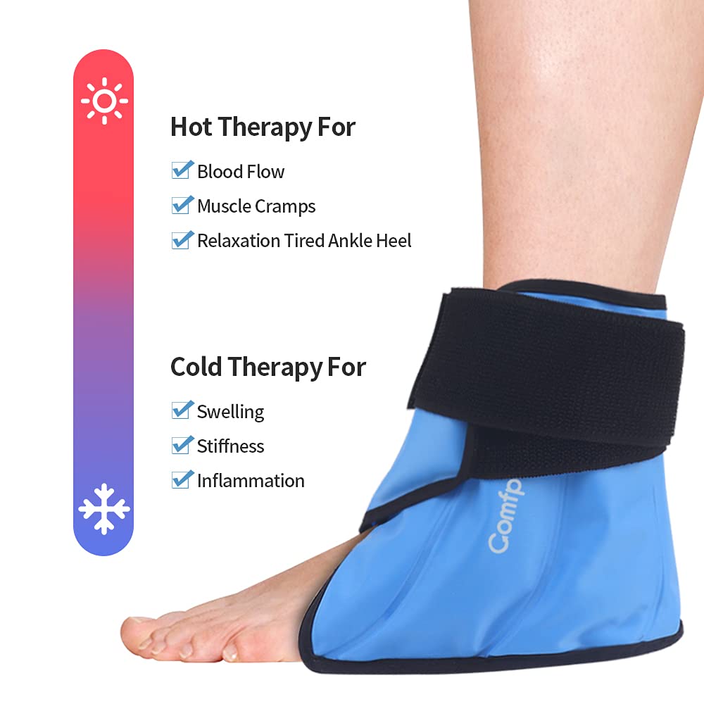 Ankle Ice Pack Reusable Hot Cold Therapy Compression Foot Ice Wrap Pain