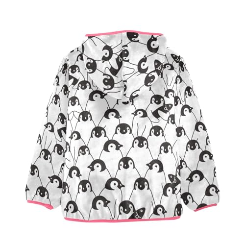 OTVEE Carton Doodle Penguin Animals Kids Hoodie Jacket Fall Spring Full Zip Warm Outwear Coat2
