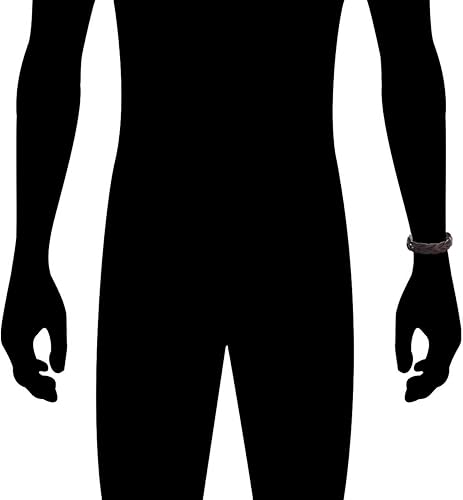 Miniatura 3 de CCBFY Pulsera de cuero genuino trenzada deportiva ancha pulsera punk joyería para hombres y mujeres