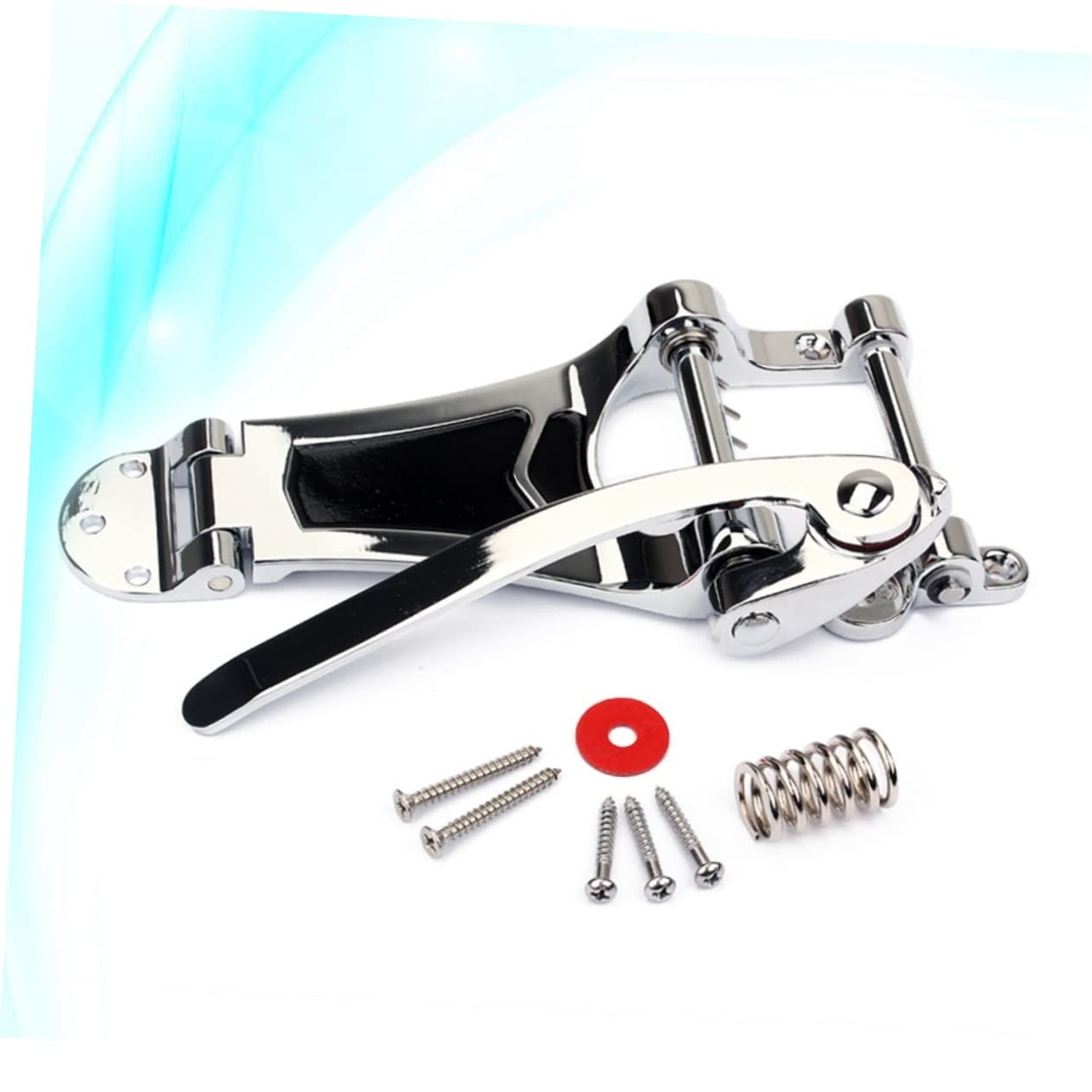 Ponte Tremolo Vibrato Ga409 per Chitarra Elettrica Argento | Set Tailpiece in Metallo, Leggero e Ben Lucidato, Ricambio per Parti Chitarra Elettrica