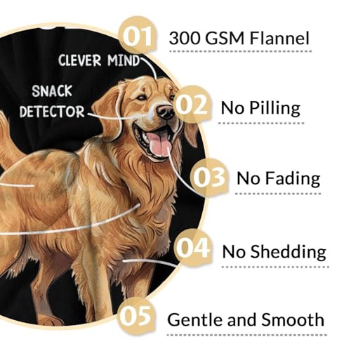 Golden Retriever Blanket - 30x40 Inches Size for Baby - Soft Fluffy Throw for Couch, Work - Black Novelty Fuzzy Gifts