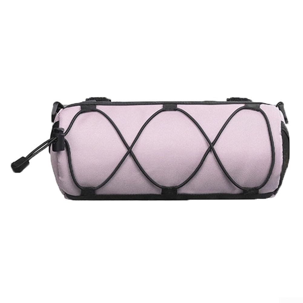 GLOBALHUT Cycling Front Bag, Waterproof Nylon Handlebar Tube Storage With Detachable Shoulder Strap For Road Mountain Bikes, Easy Install(purple)