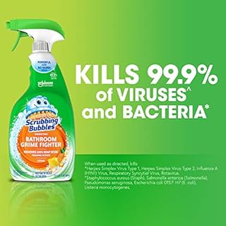 Scrubbing Bubbles Bathroom and Shower Cleaner Disinfectant Spray, Bathroom Grime Fighter, Citrus Scent, 32oz