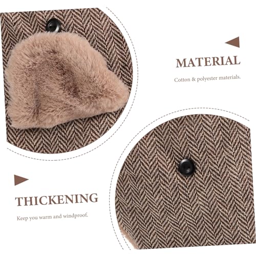 Totority Warm Cotton Hat Winter Outdoor Hunting Hat Windproof Ear Fluffy Protection Coffee3