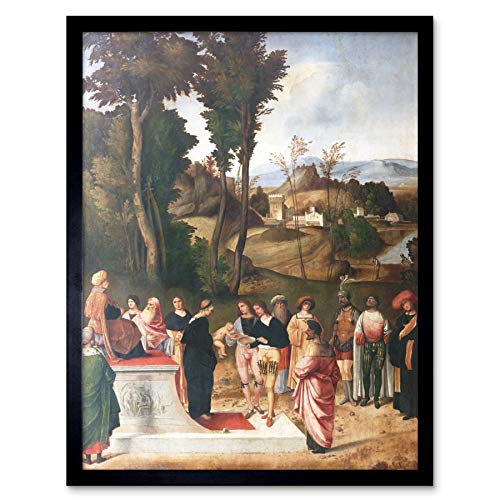 Giorgione Test Fire Moses Religious Painting Art Print Framed Poster Wall Decor 12x16 inch