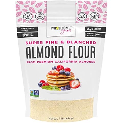 Wholesome Yum Premium Fine Blanched Almond Flour For Baking & More (16 oz / 1 lb) - Low Carb, Gluten Free, Non GMO, Keto Friendly Flour Substitute With Ground Almonds Cover