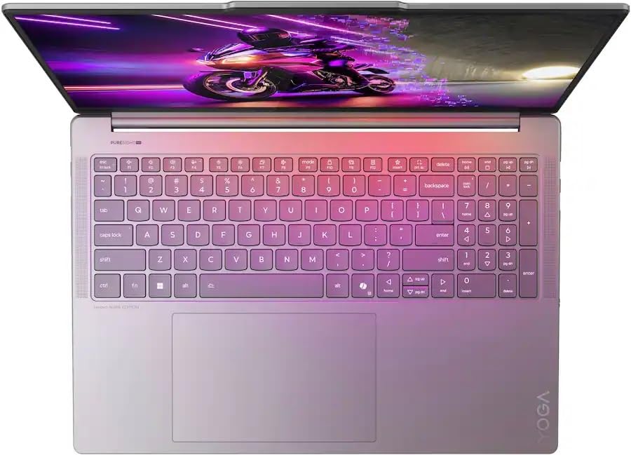 Image of Lenovo Yoga Pro 9i Aura Edition AI Laptop, Intel Ultra 9 285H, NVIDIA GeForce RTX 5060, 32GB RAM, 2TB SSD, 16.0 inch 3.2K OLED 120Hz 1000nits Touchscreen, 5.0MP IR Camera with E-shutter, Win11 - Luna Grey