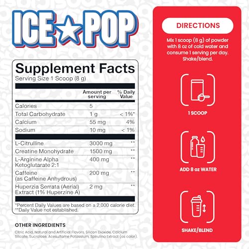 Image of Basic Pre-Workout with 200mg Caffeine and 3000mg Citrulline for Energy, Focus, and Strength Support, No Beta-Alanine Tingles, Vegan, Gluten-Free, Sugar-Free