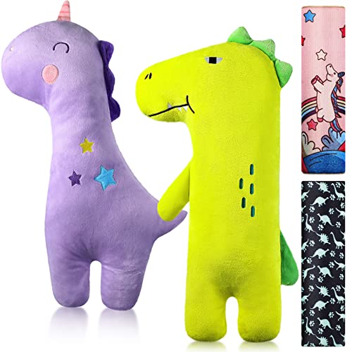 4 Pack Seatbelt Pillow for Kids Soft Car Seat Belt Cover Unicorn Baby Car Seat Strap Covers Dinosaur Kids Seat Pad Strap Seat Belt Cushion Head Rest Support Shoulder for Girls Boys Baby Car Stroller